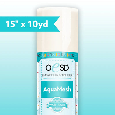 OESD AquaMesh WashAway Stabilizer - 15" x 10 yd Roll - OESD embroidery stabilizer