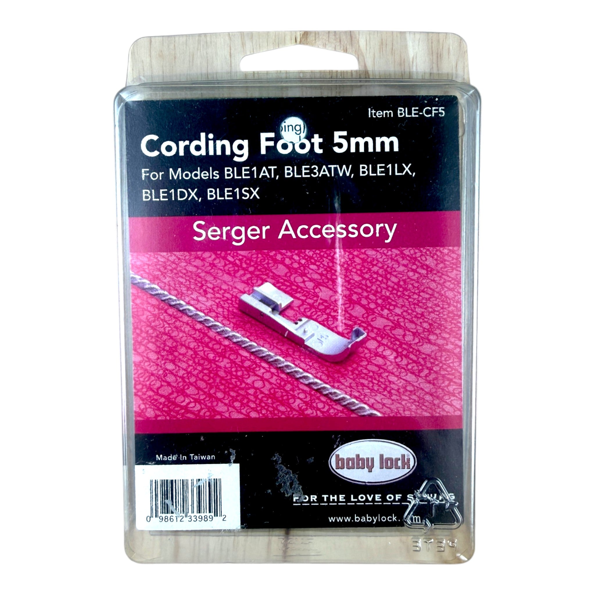 BL Cording Foot 5mm Carded BLE1SX