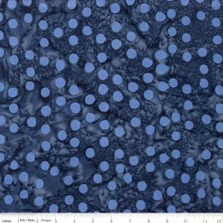Riley Blake Batiks Elementals Polka Pop Stone Blue
