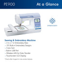 Brother PE900 5x7 Embroidery Machine and Magnetic Hoop