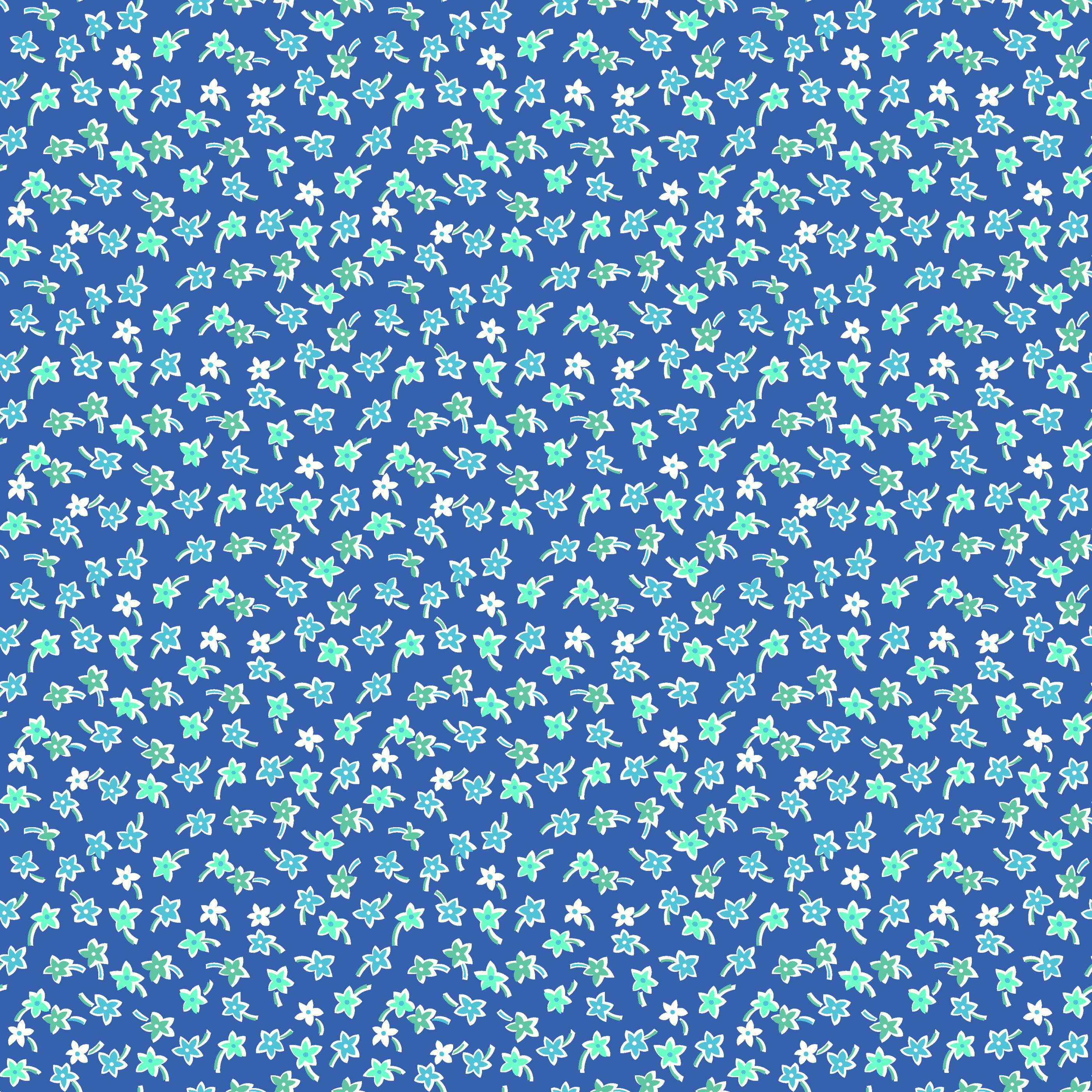 Riley Blake Flea Market Star Flowers Denim
