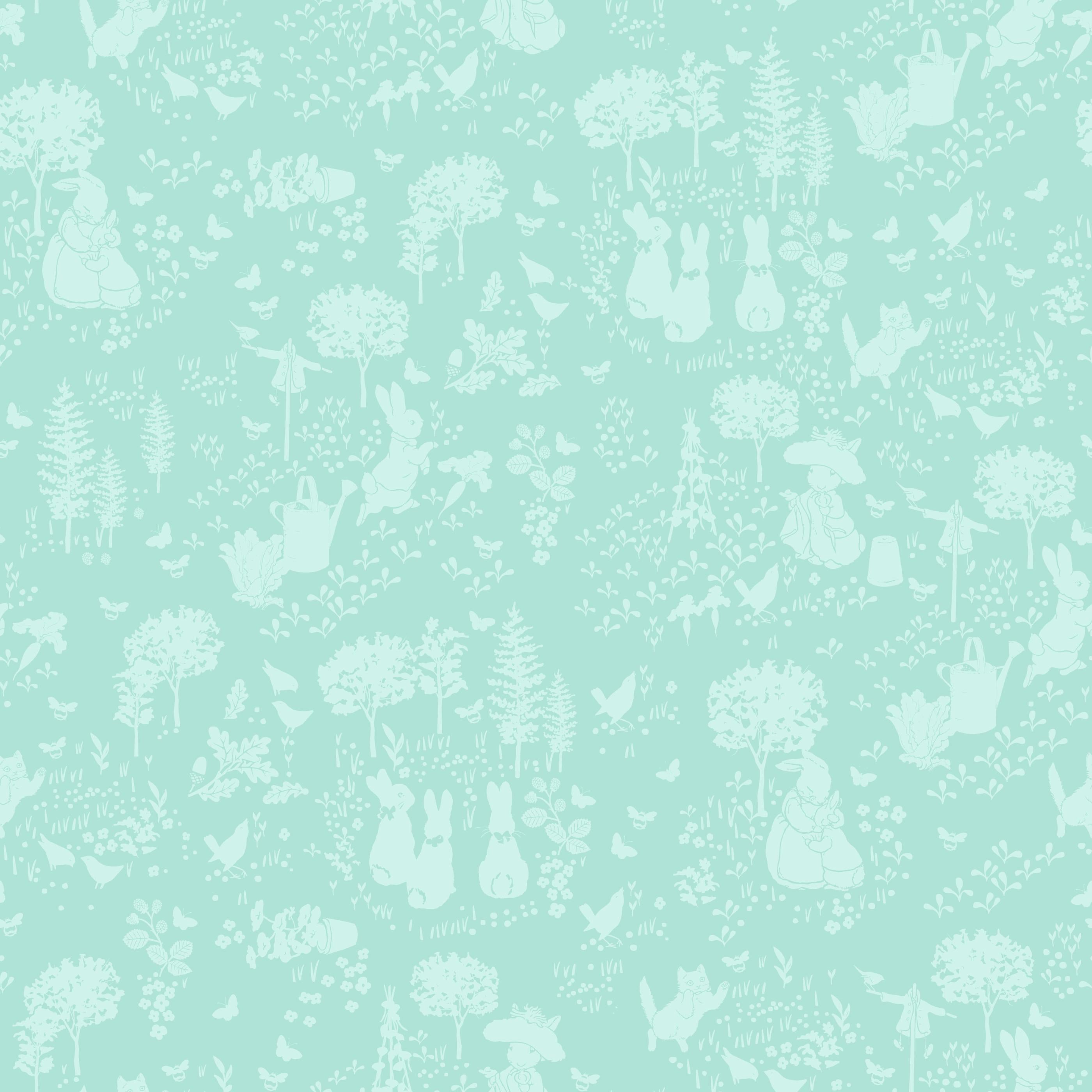 Riley Blake Peter Rabbit and Benjamin Bunny Tonal Garden Blue
