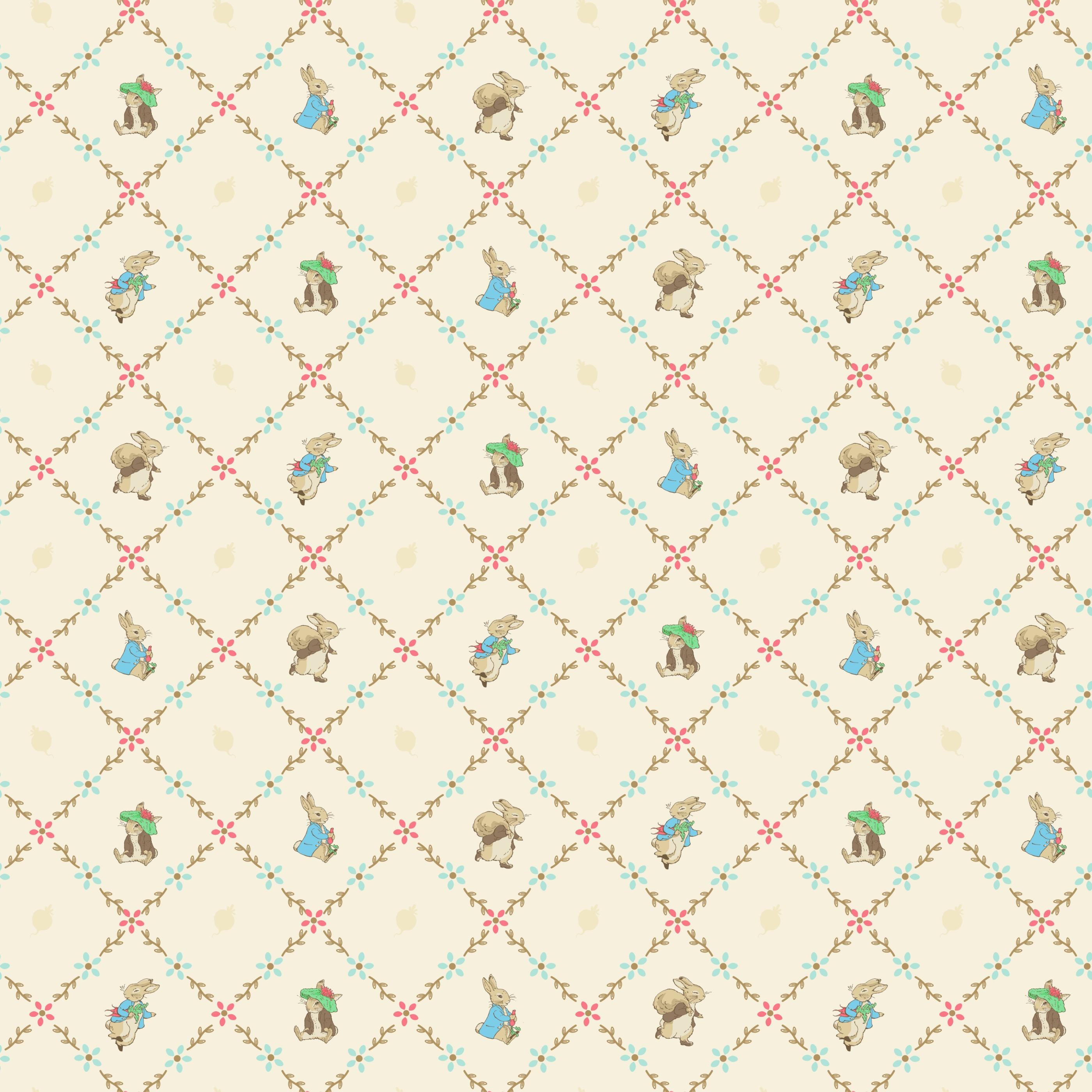 Riley Blake Peter Rabbit and Benjamin Bunny Lattice Cream