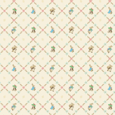 Riley Blake Peter Rabbit and Benjamin Bunny Lattice Cream