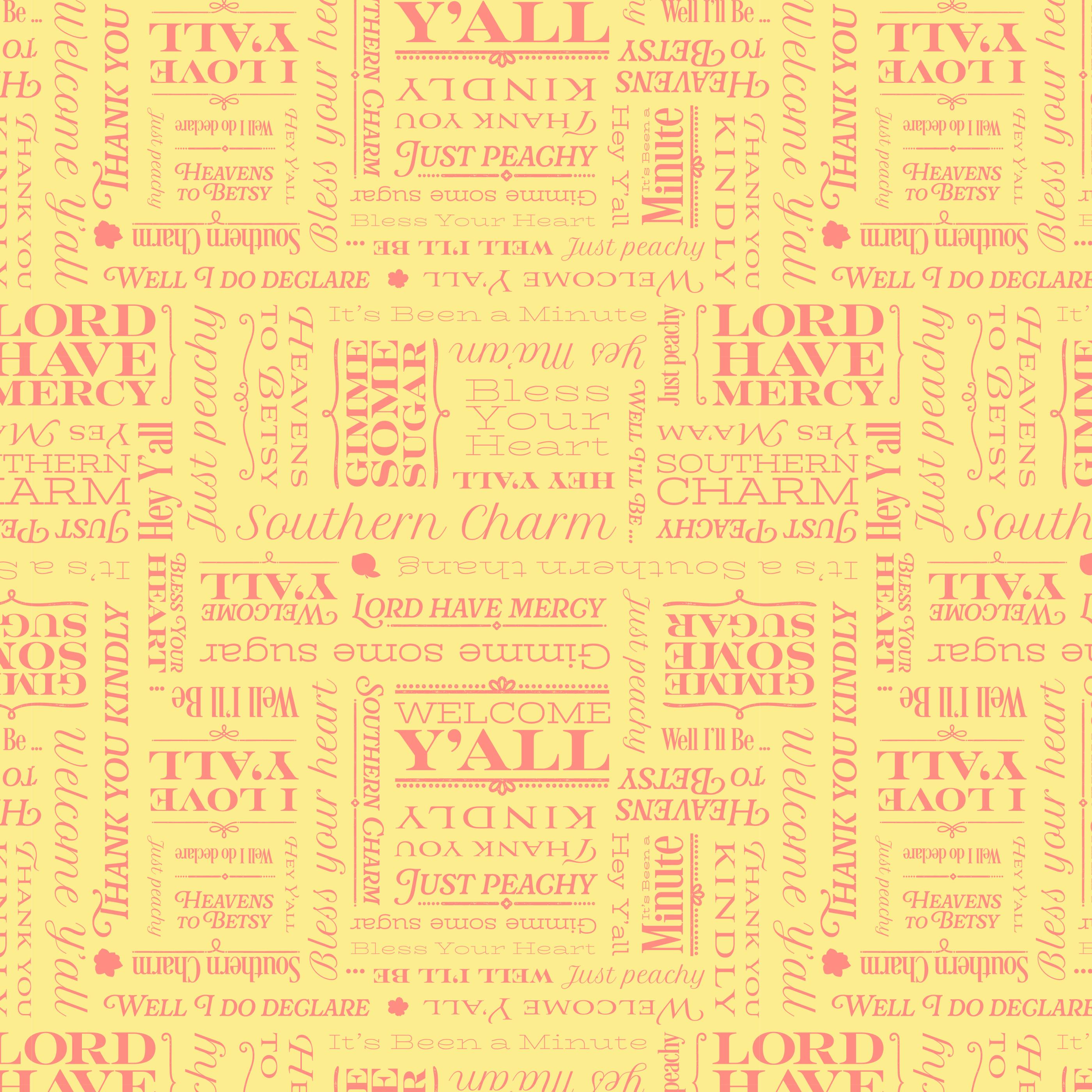 Riley Blake Southern Charm Text Yellow