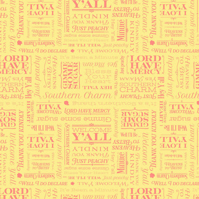 Riley Blake Southern Charm Text Yellow
