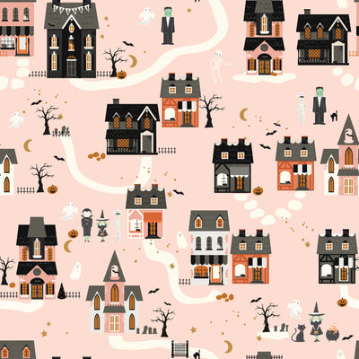 Riley Blake Frank and Friends Houses Pink C17471-PINK