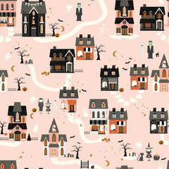 Riley Blake Frank and Friends Houses Pink C17471-PINK