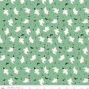 Riley Blake Frank and Friends Ghosts Green C17475-GREEN with ruler