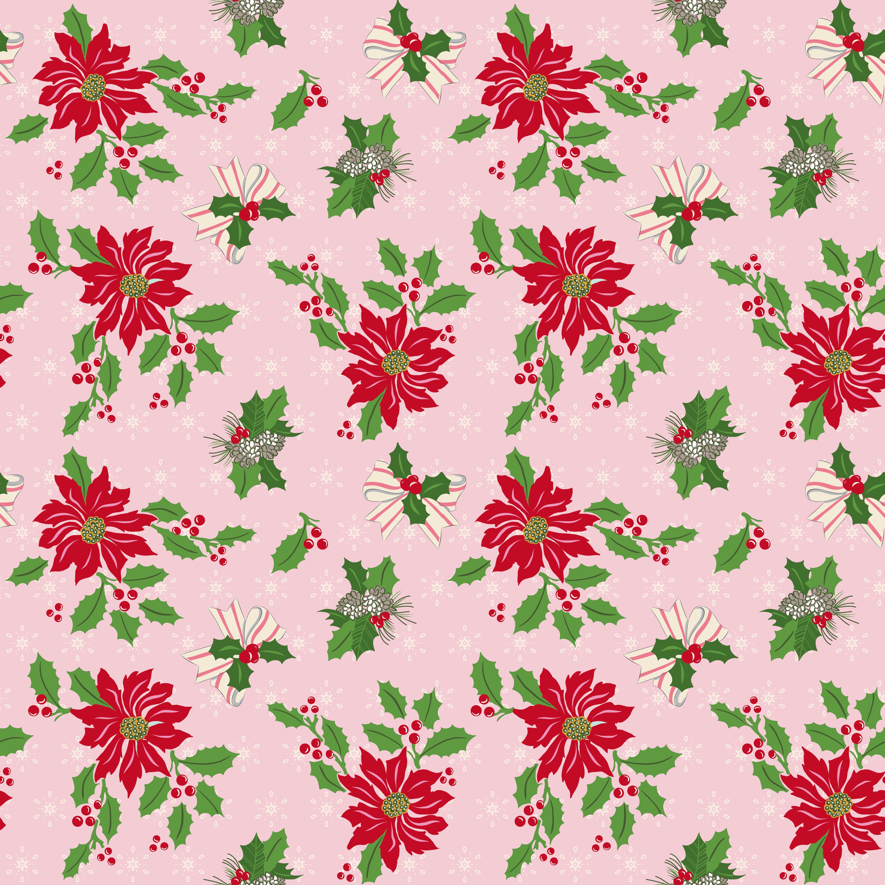 Riley Blake Claus & Co. Main Pink C17740-PINK