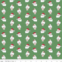 Riley Blake Claus & Co. Santa Heads Green C17744-GREEN with ruler