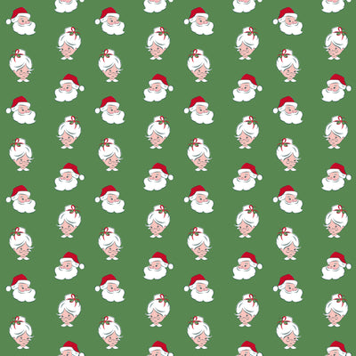 Riley Blake Claus & Co. Santa Heads Green C17744-GREEN