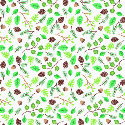 Riley Blake Colorful Critters Botanical White