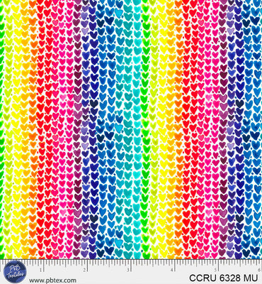 P&B Textiles Color Crush - Rainbow Heart Stripe (MU)