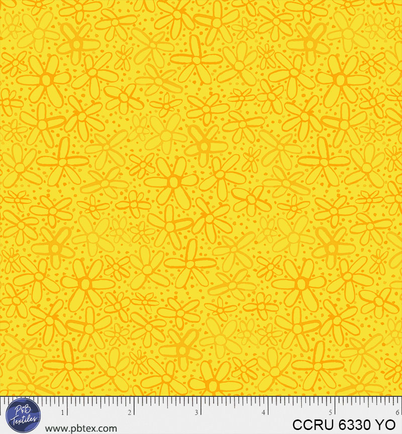 P&B Textiles Color Crush - Doodle Flower Allover (YO)