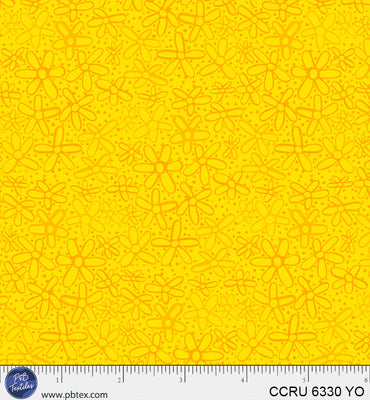 P&B Textiles Color Crush - Doodle Flower Allover (YO)