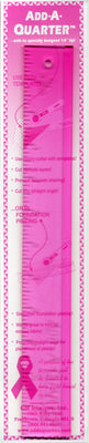 CM Designs Add-A-Quarter Ruler – 1-1/2 in x 12 in, Pink (Breast Cancer Awareness)