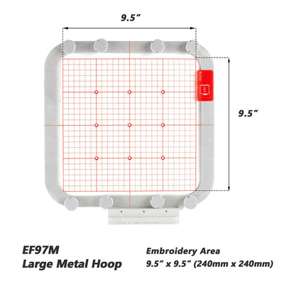 SewTech EF97M 9.5x9.5 magnetic embroidery hoop for Brother and Baby Lock
