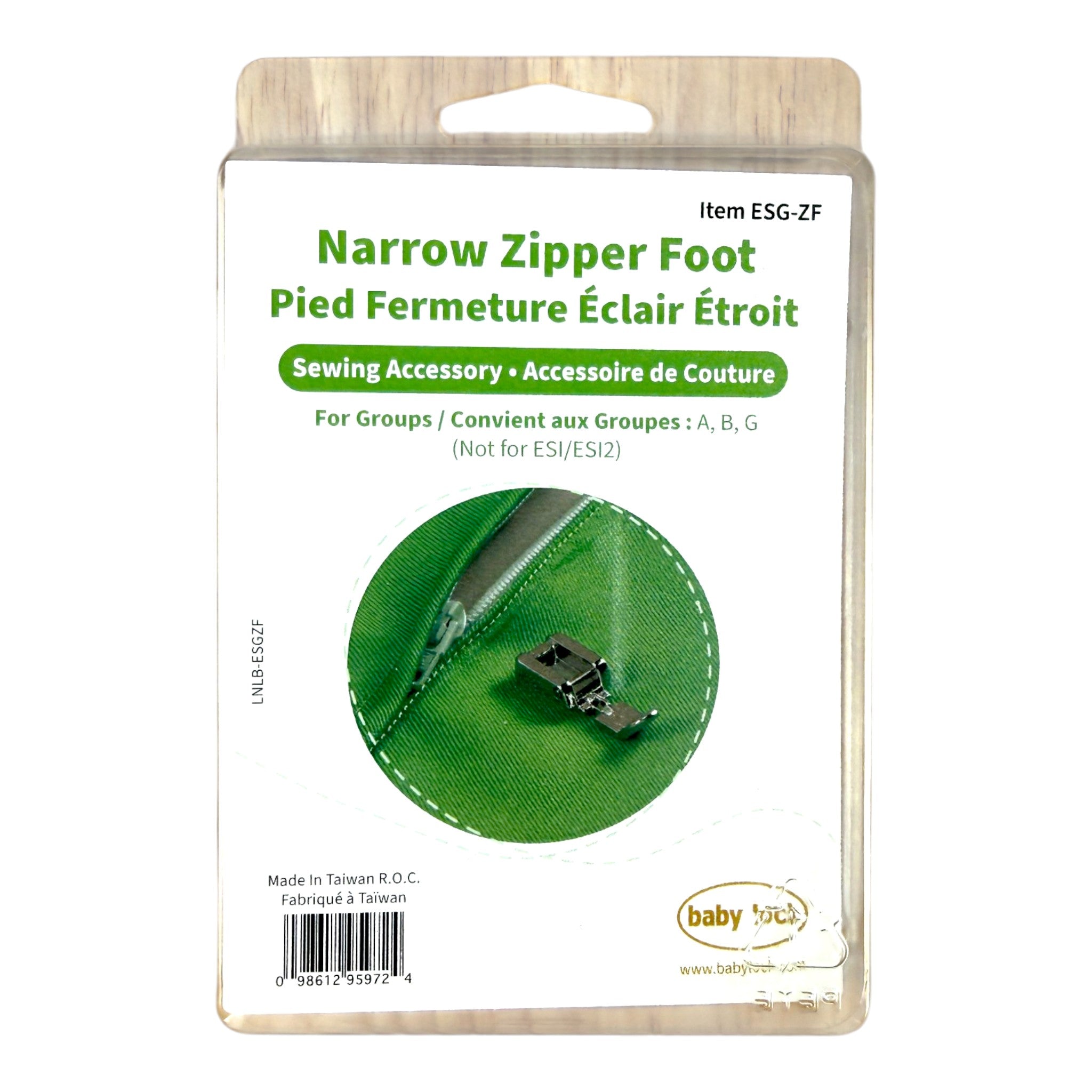 Baby Lock Narrow Zipper Foot