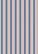 Lewis & Irene Country Comforts Flannel - Blue and Red Ticking Stripe Flannel (F2C)