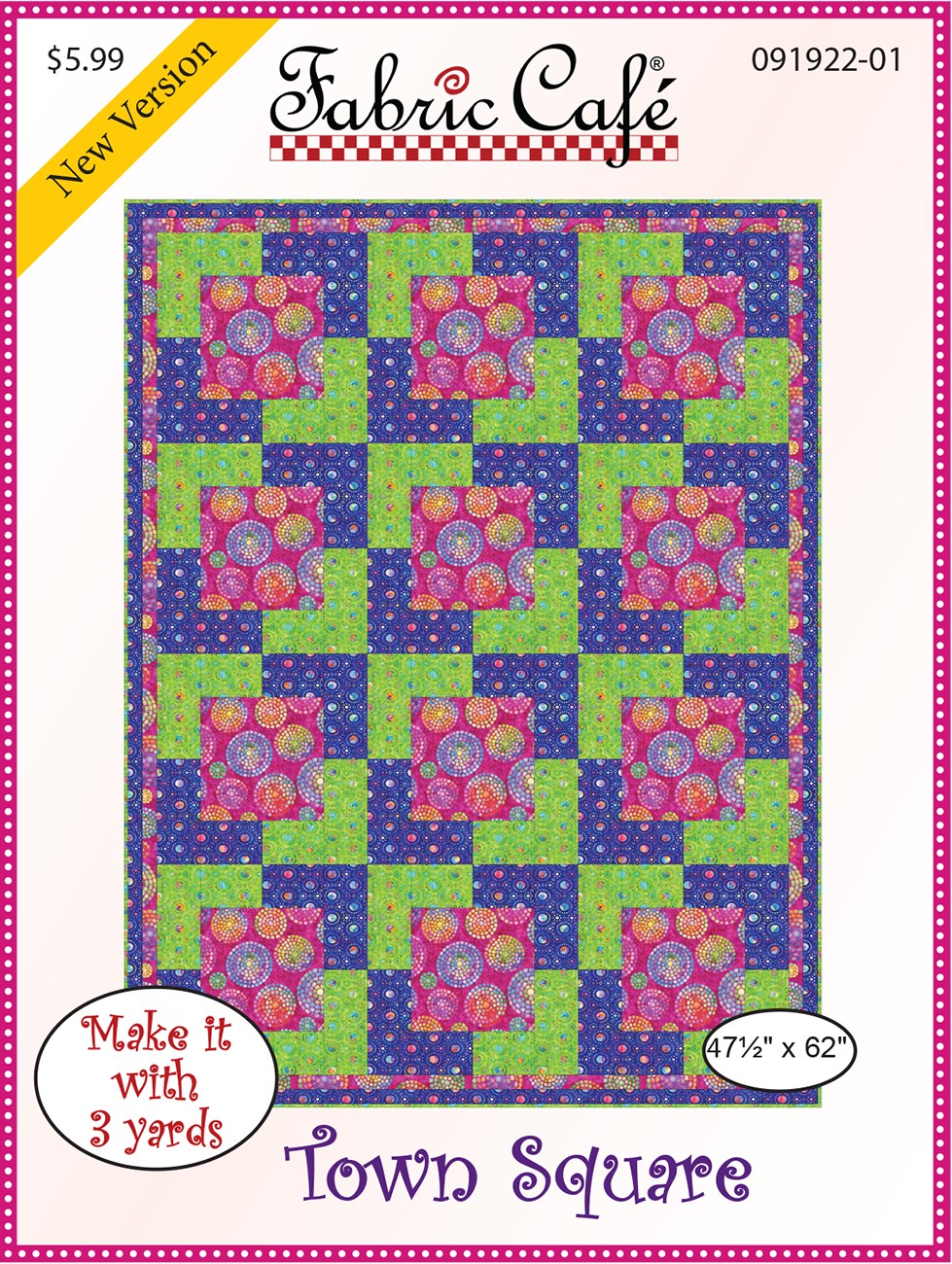 Fabric Cafe Town Square 3-yard quilt pattern FC091922-01
