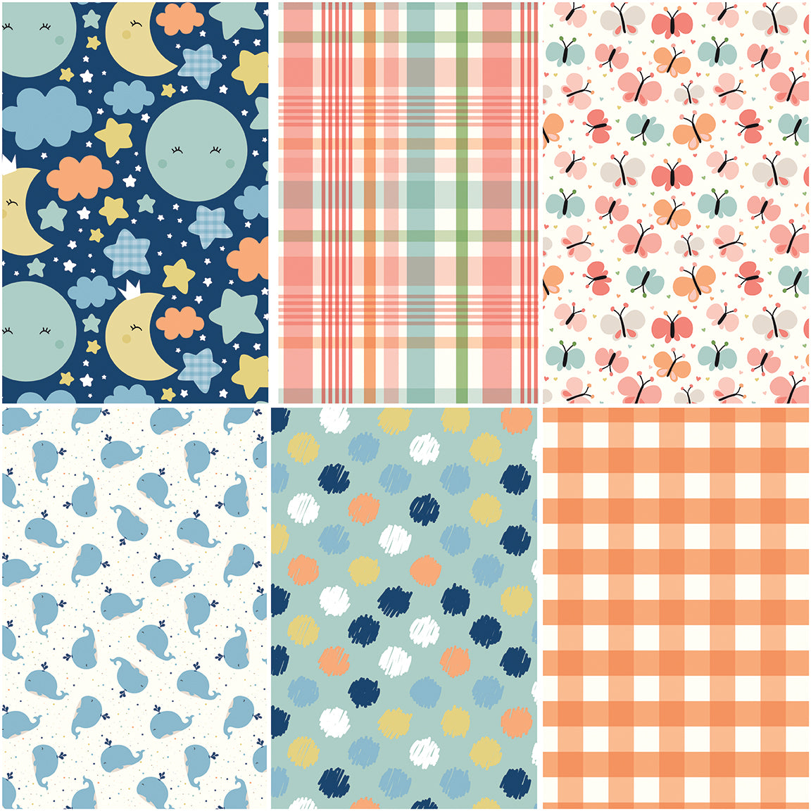 Riley Blake Love You to the Moon flannel by Echo Park Paper Co.