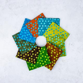 Riley Blake Batiks Elementals Polka Pop Fat Quarter Bundle A, 9 Pcs.