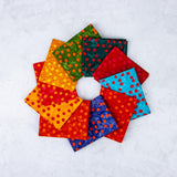 Riley Blake Batiks Elementals Polka Pop Fat Quarter Bundle B, 10 Pcs.