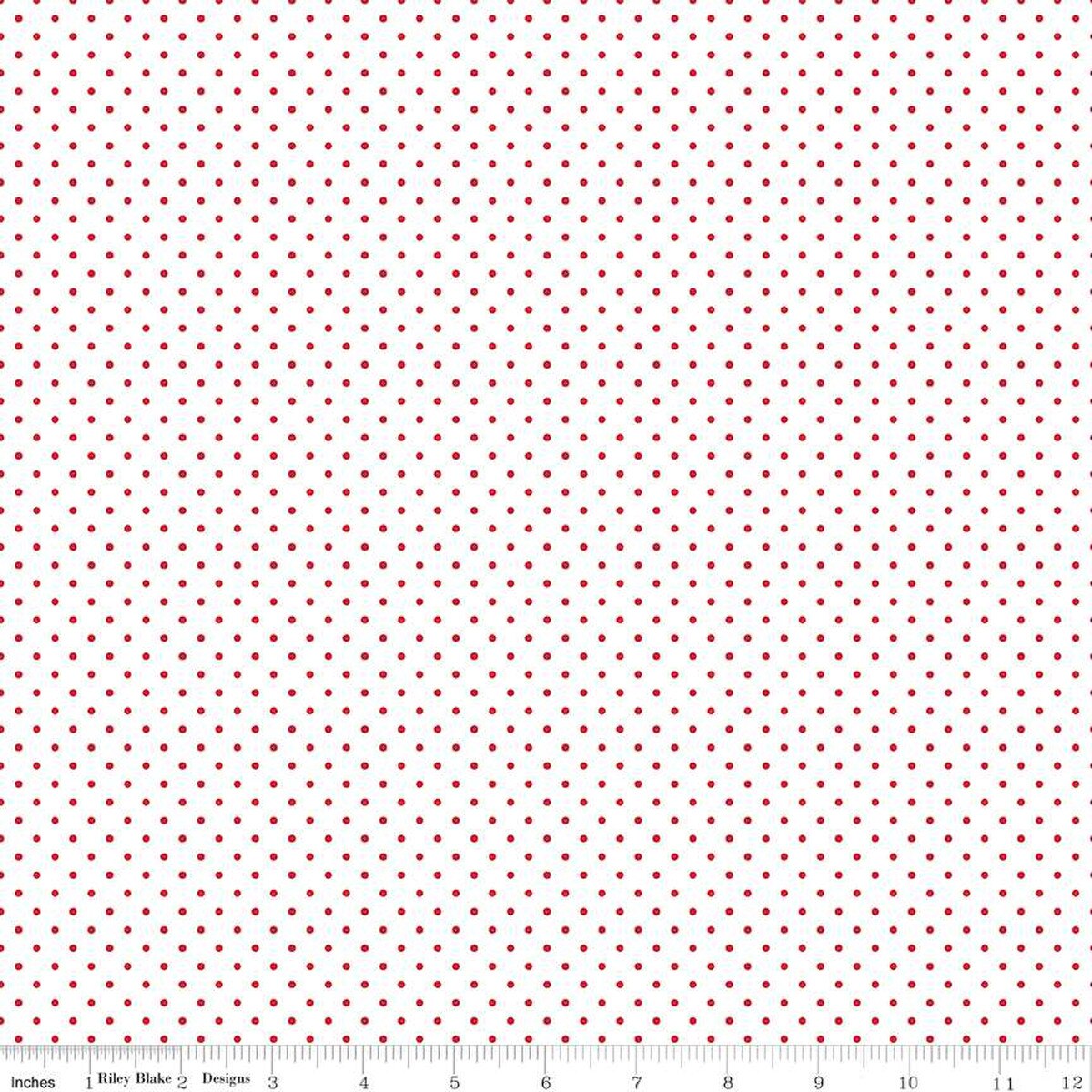 Riley Blake Swiss Dot On White Red