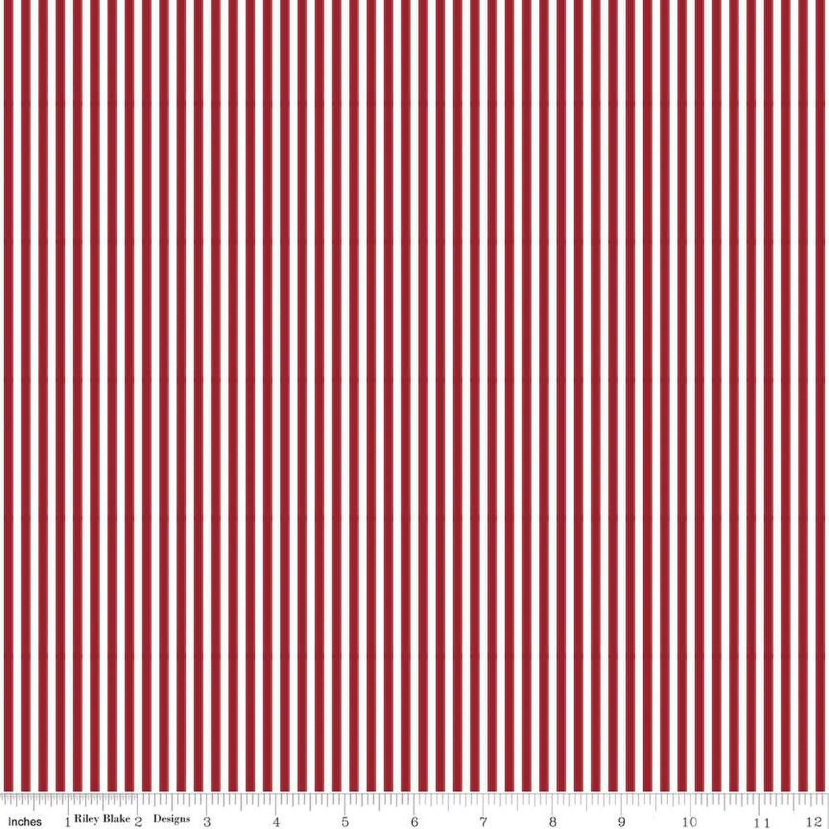 Riley Blake 1/8" Stripe Dahlia Red