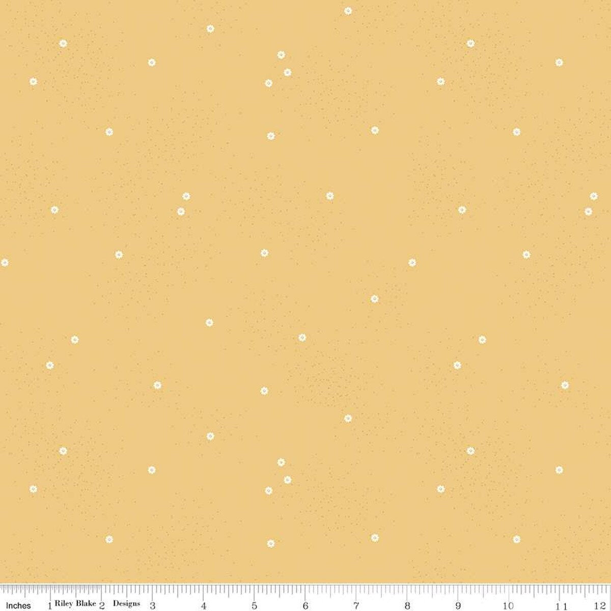 Riley Blake Dainty Daisy Honey C665-HONEY - Beverly McCullough - 43"/44" quilting cotton - by the 1/4 yard