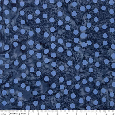 Riley Blake Batiks Elementals Polka Pop Stone Blue