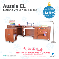 Aussie Dual Rail Electric Sewing Cabinet FREE FLOOR LAMP