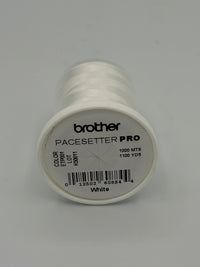 Brother White 100% Polyester Color Fast, High Shine Embroidery Thread ETP001