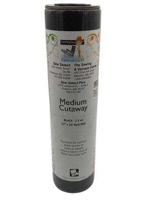 No-Show Mesh Cutaway (Black) Stabilizer 12" x 10 Yard Roll