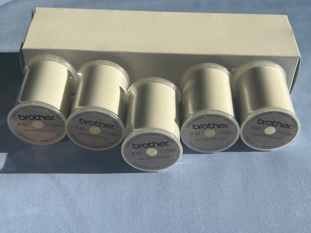 Brother White Embroidery Bobbin Thread 5500 meter