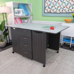 Kookaburra Sewing Cabinet & Cutting Table - Ash White, Teak or Grey