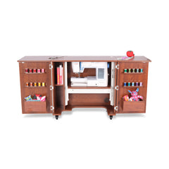 Bandicoot Sewing Cabinet - Ash White, Teak and Grey