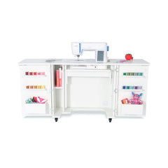 Bandicoot Sewing Cabinet - Ash White, Teak and Grey