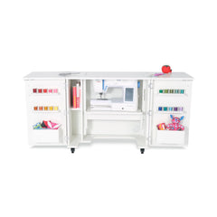 Bandicoot Sewing Cabinet - Ash White, Teak and Grey