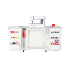 Bandicoot Sewing Cabinet - Ash White, Teak and Grey