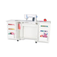 Bandicoot Sewing Cabinet - Ash White, Teak and Grey
