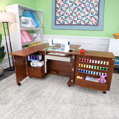 Wallaby Dual Rail Electric Sewing Cabinet FREE FLOOR LAMP