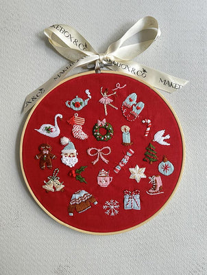 MakeBox & Co. The 24 Days of Advent Embroidery Kit, 9" Hoop (KT001-87109)