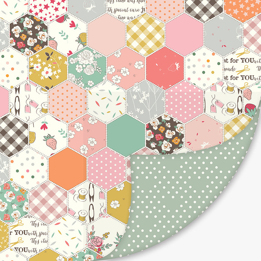 Riley Blake Double Lush Velvet 58/60in BloomBerry Hexies LV16564 by Minki Kim