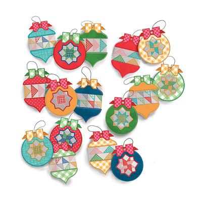 Riley Blake Home Town Holiday Patchwork Ornaments by Lori Holt - Machine Embroidery USB ME018ORN25R5