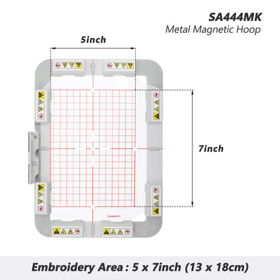 SewTech SA444MK 5x7 magnetic embroidery hoop for Brother PE900 SE2000
