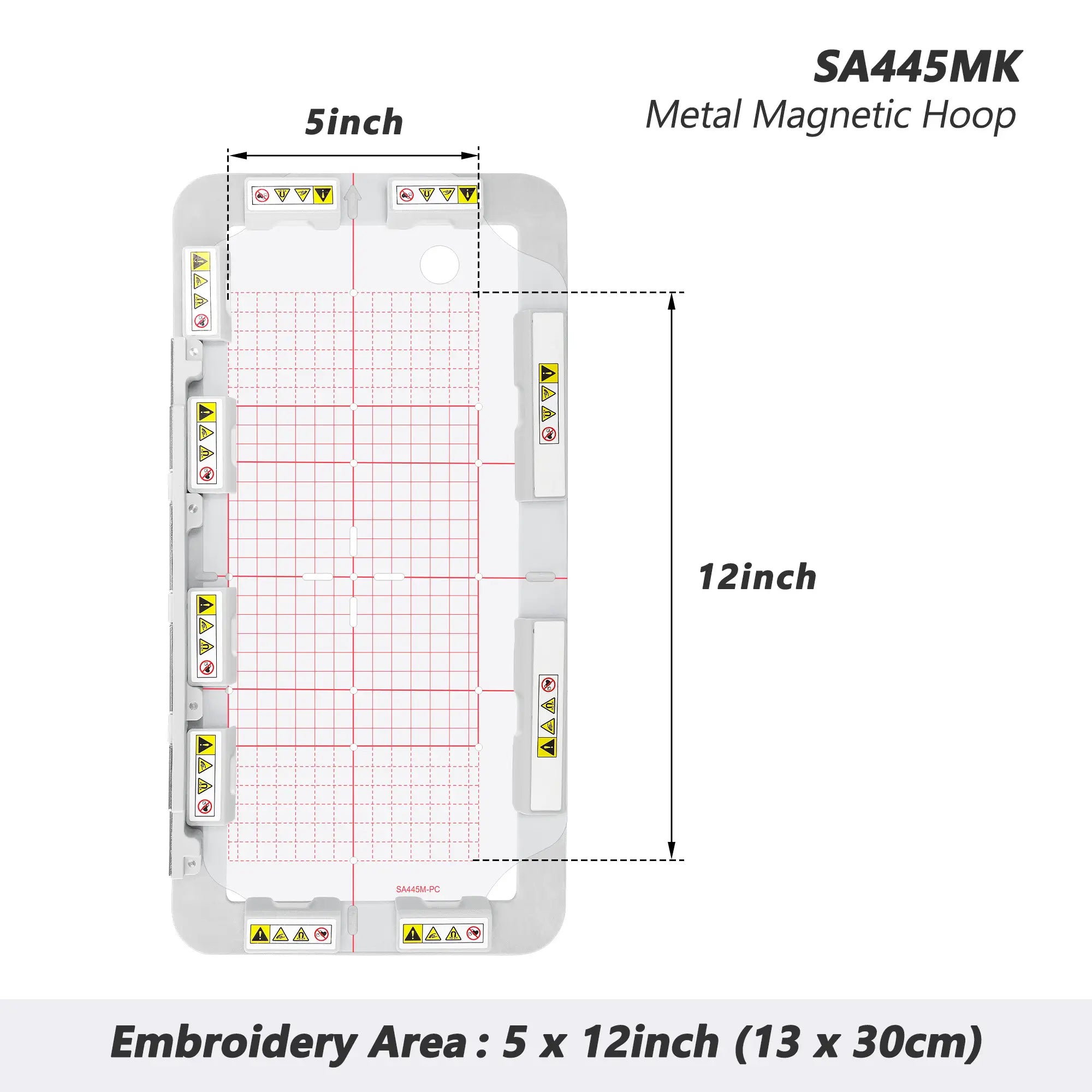 SewTech SA445MK 5x12 magnetic embroidery hoop for Brother PE900 SE2000