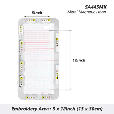 SewTech SA445MK 5x12 magnetic embroidery hoop for Brother PE900 SE2000