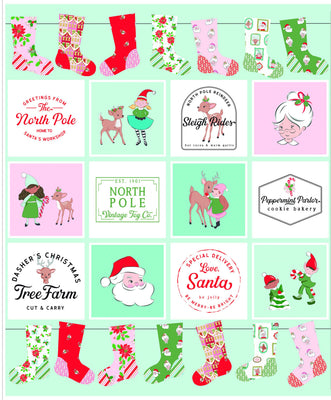 Riley Blake Claus & Co. Digitally-Printed 35 1/2" x 43 1/2" Panel